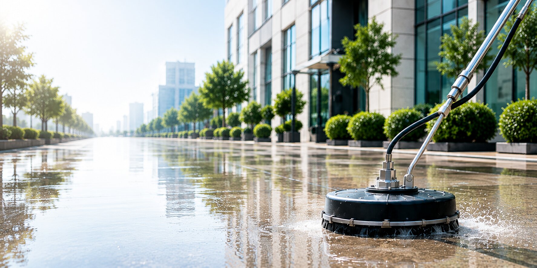 Commercial property pressure washing